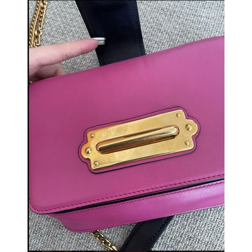 Prada City Calk Cahier Pink Black Leather Cross Body or Belt Bag + DUST BAG - Picture 7 of 14